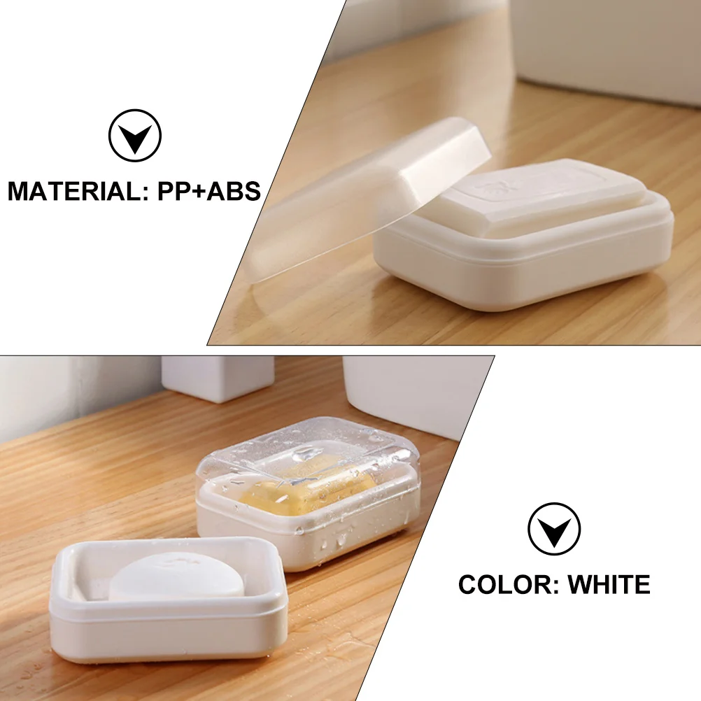 

2pcs Drainable Soap Box Plastic Soap Dish For Bathroom Kitchen Travel Reusable Three-Layer Detachable Holder Container