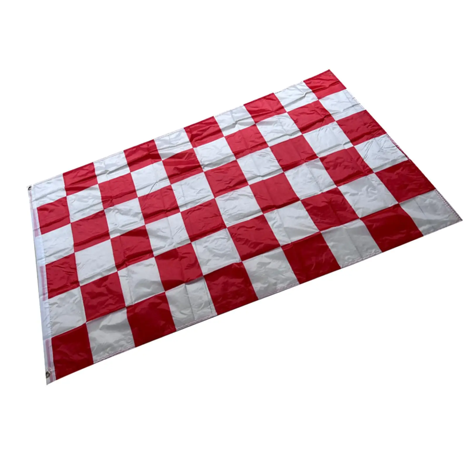

Red and White Check Flag with Eyelets Checkered Racing Flags for Party