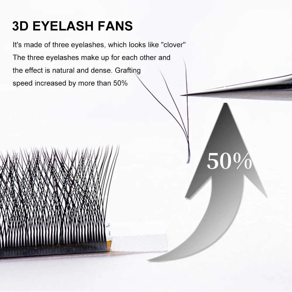 Yelix 0.07mm W Shape Lashes Soft Clover 3D Mink Lashes Cilios W Eyelash Extension Supplies Fake Eyelashes Natural