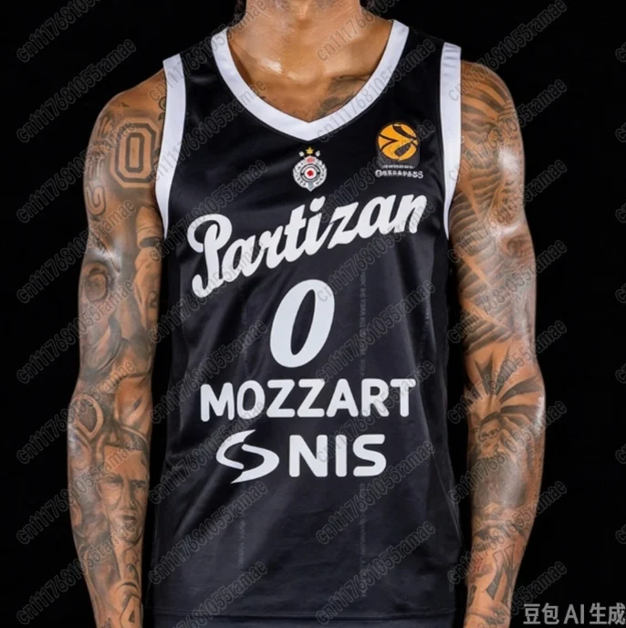 202627 Partizan Belgrad Basketball Heimtrikot Fan Edition Trikot-Set Herren Schnelltrocknende Sportweste Set Familien-Matching – Detail 11