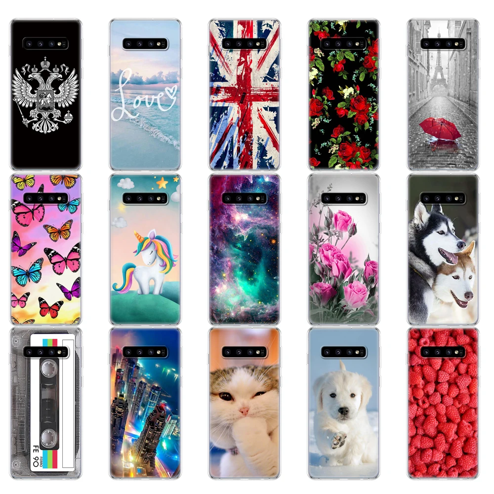 For Samsung Galaxy S10 Case S10Plus Case Silicone TPU Cover Phone S10 E Cases On For Samsung S10 Plus G975F S 10 SM-G973F marble