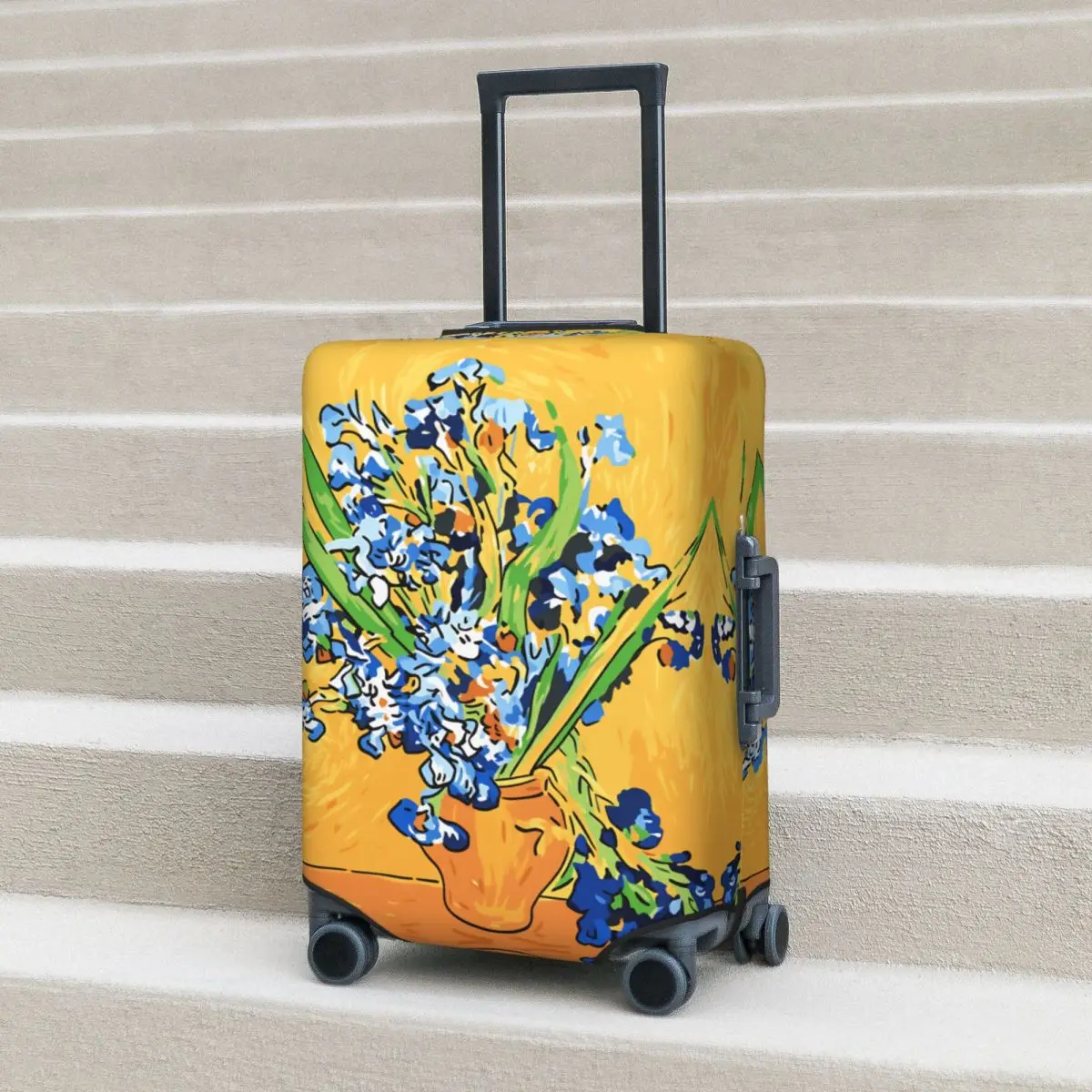 

Custom Vincent Van Gogh Purple Irises Suitcase Cover Vacation Travel Useful Luggage Case Protector