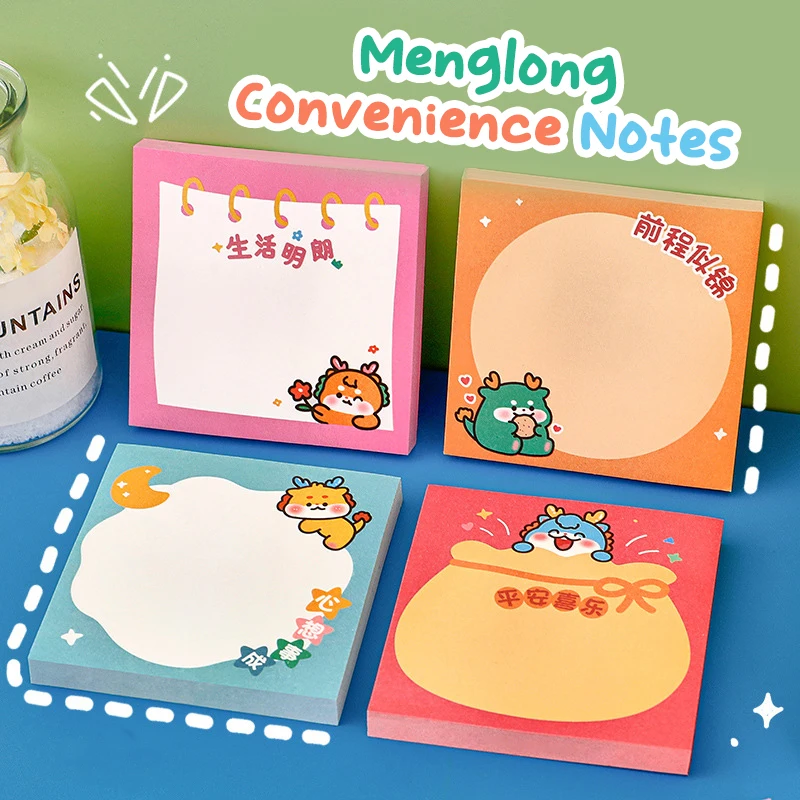 50 fogli messaggio Notebook simpatico animale Sticky Notes blocco Note pad Cartoon Dinosaur Sticky Note studenti cancelleria