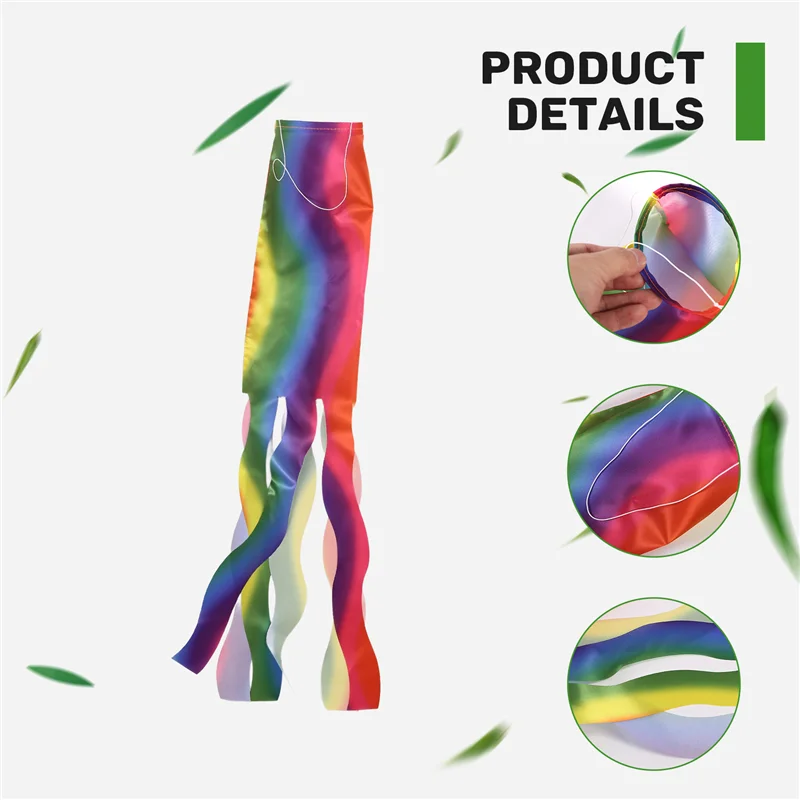 MLGB-Regenbogen Windsack Wind Streamer Flagge Garten Camping Dekoration Flagge 70CM