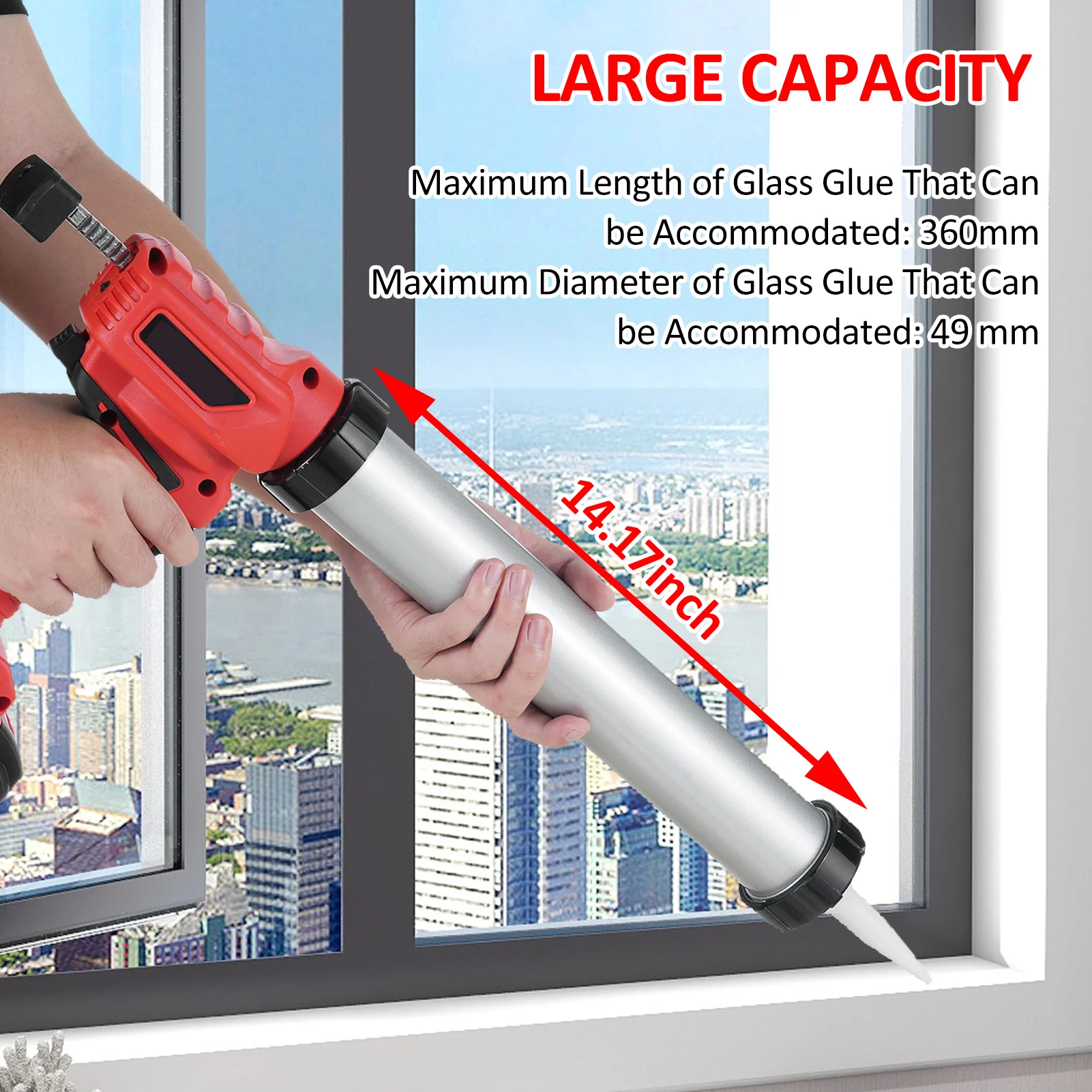 آلة السد اللاسلكية 21 فولت مع أنبوب الألومنيوم مجموعة السد الكهربائية اللاسلكية المجهزة ببطارية 2.0 أمبير وشاحن LED