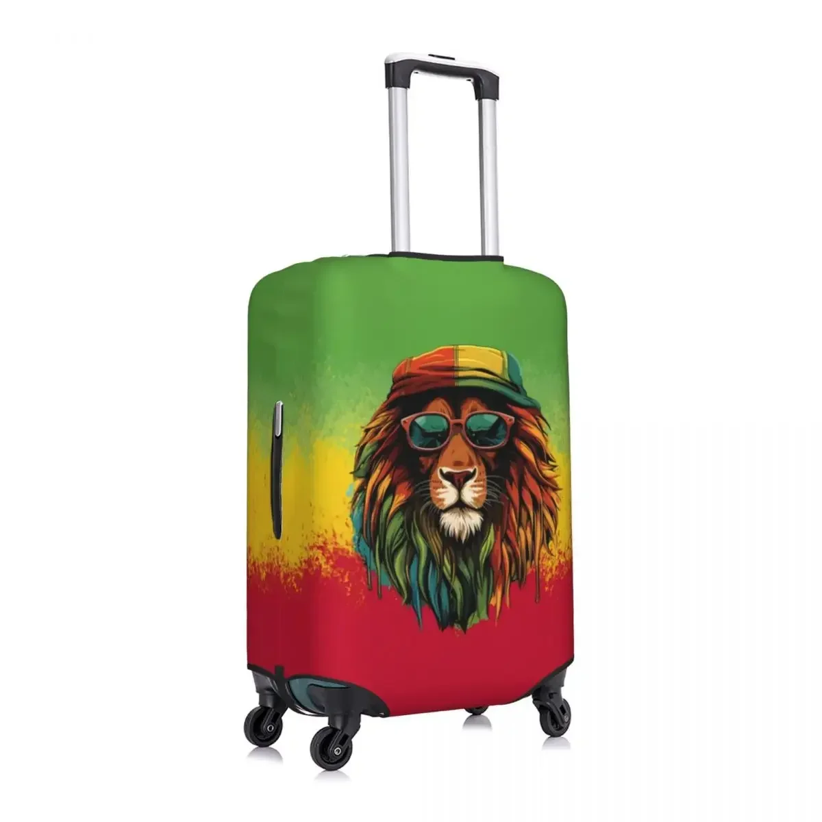 Custom Jamaican Reggae Rasta Lion Luggage Cover Protector Cute Jamaica Flag Proud Travel Suitcase Covers for 18-32 Inch