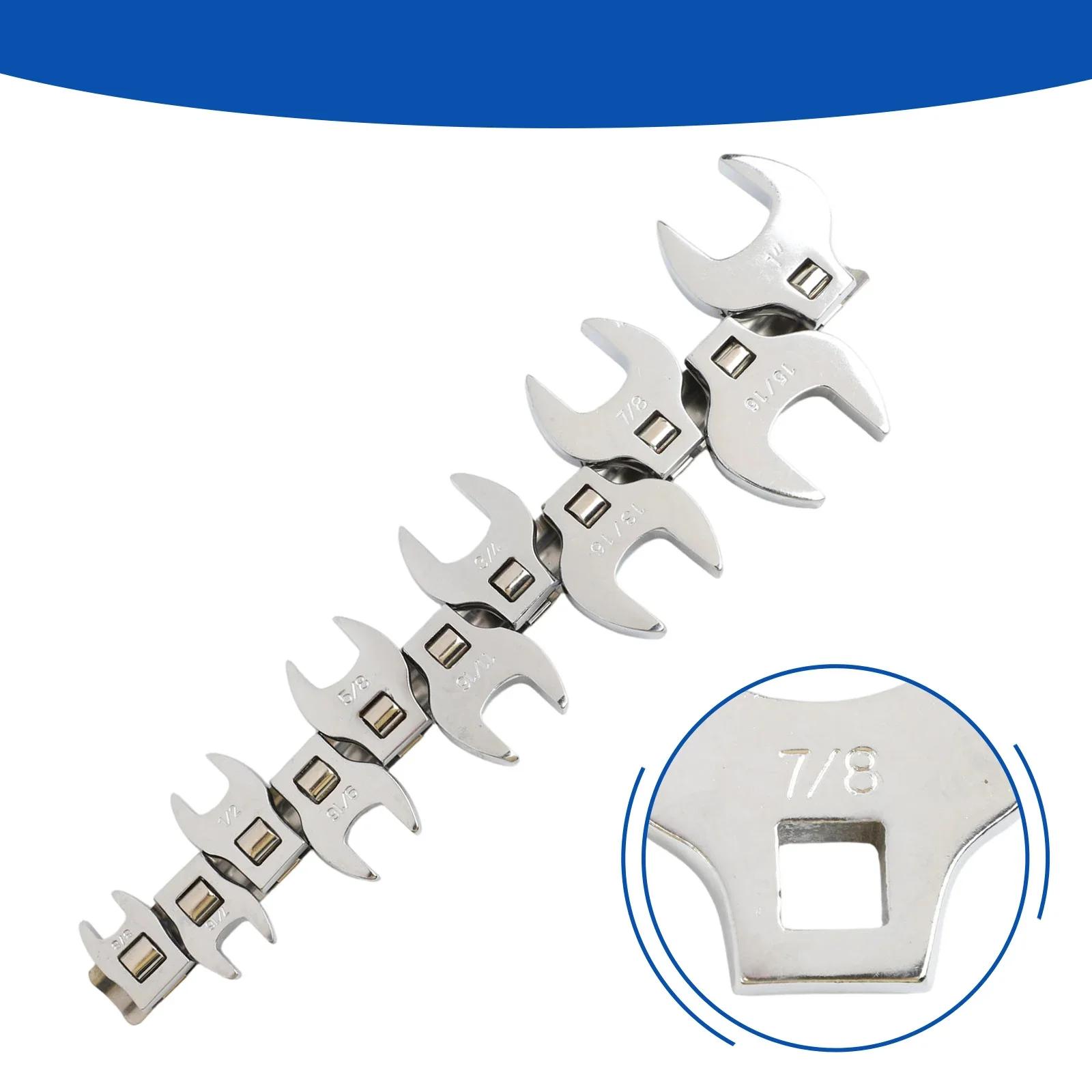 11 Crowfoot Wrench Set 3/8in Drive Open End Spanners 38in to 1 Inch Chrome Plated Carbon Steel for Accurate Work in Narrow Areas