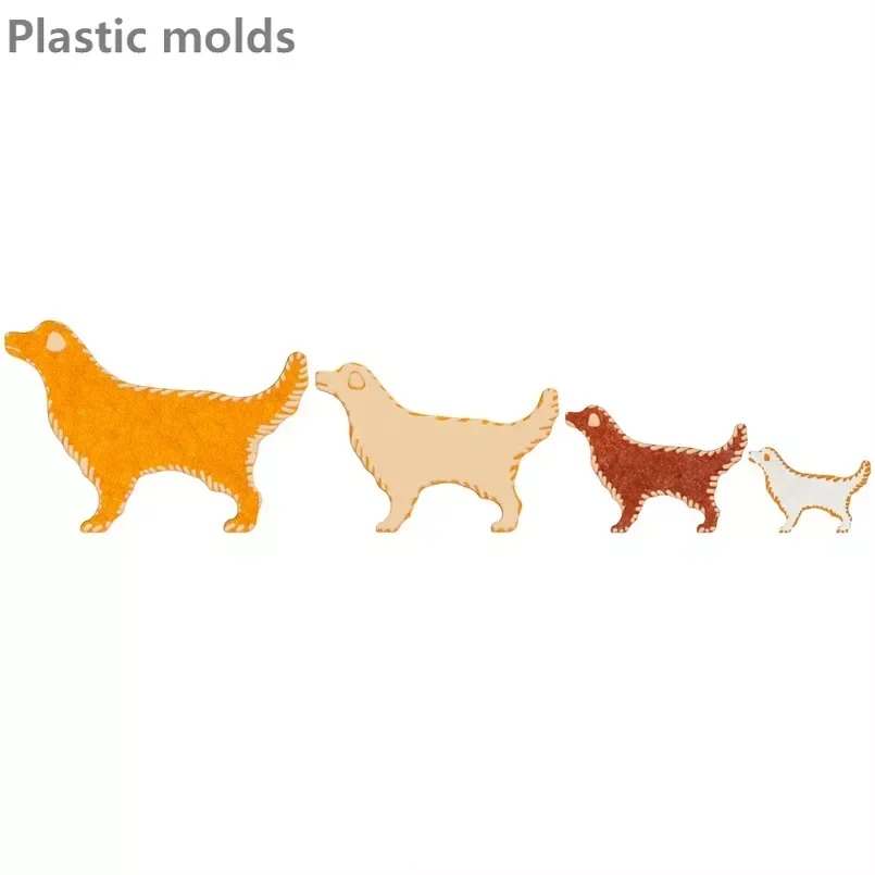 Four Specifications Cartoon Animals Golden Retriever,Plastic Mold,Cake Fondant Tool,Cookie Sushi And Fruits Cutters