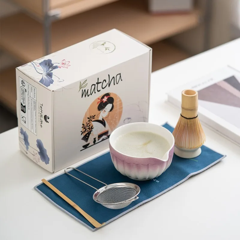 

Градиентный керамический набор матча, чаша матча, фильтр-экран, венчик матча, чайный сервиз, подарочный набор, посуда для чайной церемонии