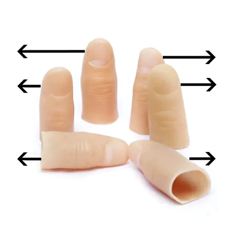 10Pcs/lot Realistic Polymer Resin Thumb Tip Magic Trick Fake Thumb Silk Magia Accessory Close Up Illusion Gimmick Mentalism Prop