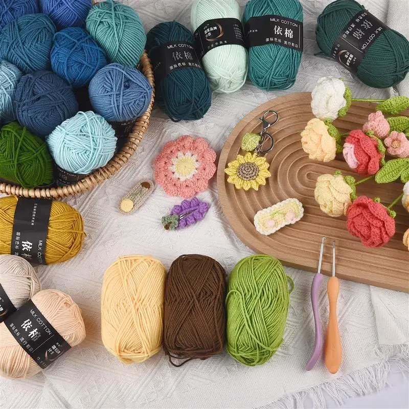 50g mleko bawełna przędza do szydełkowania 4ply Knitting wełna robótki barwione Lanas na szydełku rzemiosło dzianinowa czapka lalki szalik DIY Knitting