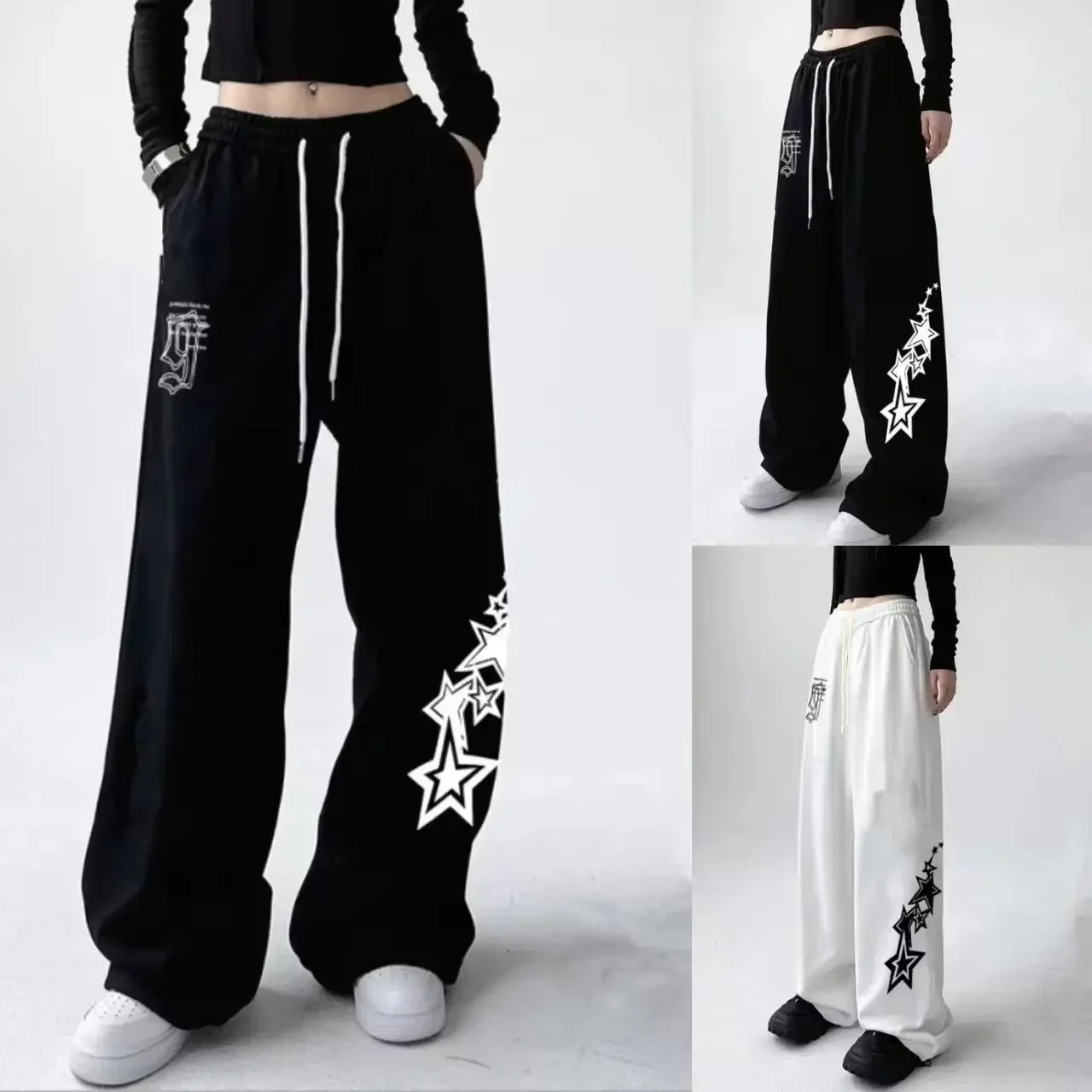 

2026 High Waist Drawstring Loose Fit Women's Hiphop Dance Sport Pants Casual Jazz Dancing Trousers Long Female Trend Style