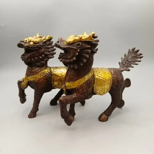 Red Copper Gilded Gold Zhaocai Zhenzhai Copper Qilin