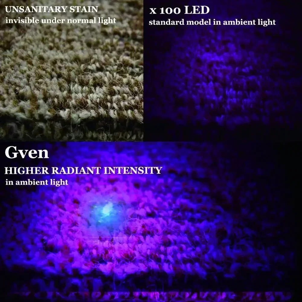UV Flashlight Blacklight 100LED 18W 395nm Ultraviolet Light Detector Aluminum Handheld Torch Light for Pet Dog Cat Scorpions Bug