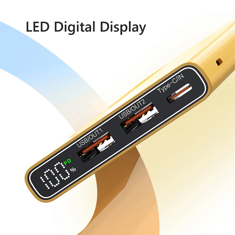 66W Super Fast Charging Power Bank 20000mAh Portable Digital Powerbank for iPhone Samsung Huawei Xiaomi External Spare Battery