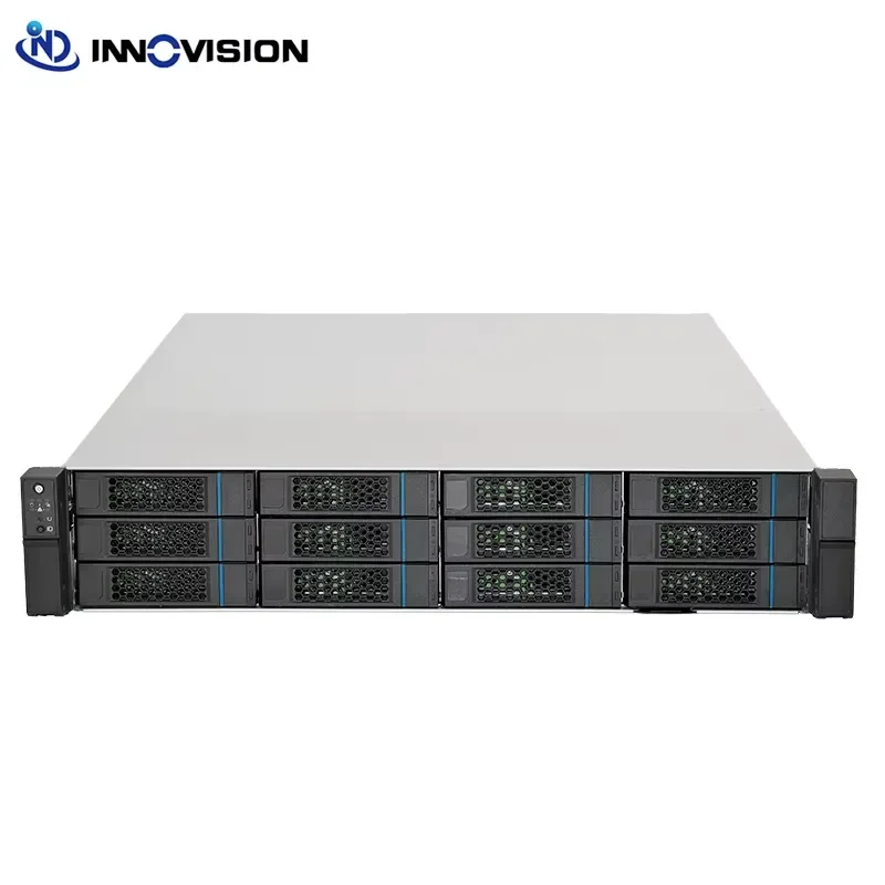 BOLRZO Flexible 2U 12-bay storage server chassis L650 mm with 12Gb SGPIO backplane supports EATX boards, dual-slot GPU cards,