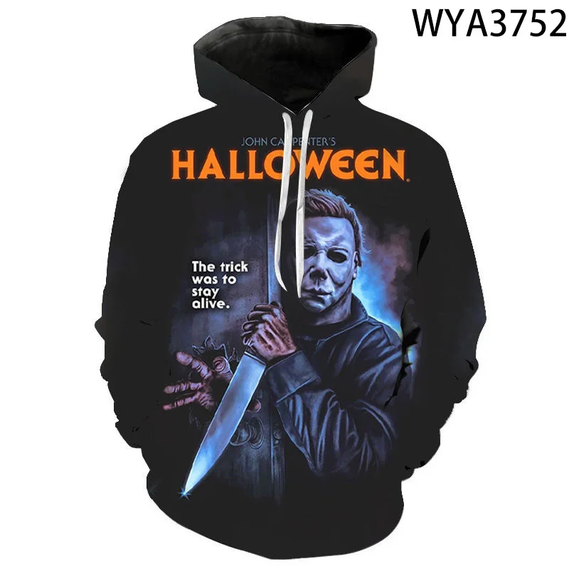 Spring Autumn Hoodies Halloween Horror Michael Myers 3D Printed Men Women Children Sweatshirts Boy Girl Kids Pullover