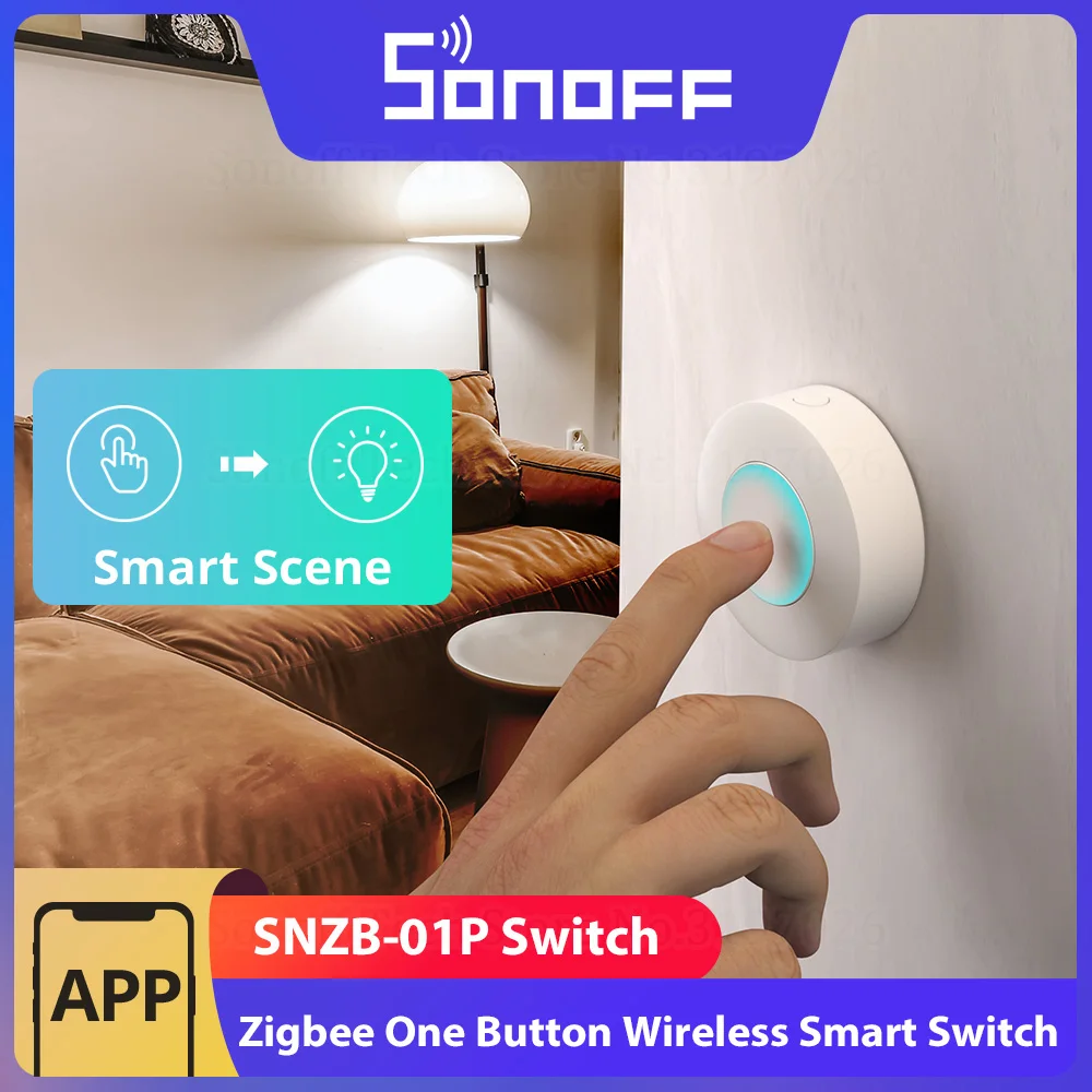 

SONOFF SNZB-01P Умный беспроводной переключатель Zigbee Смарт-сцена через двустороннее управление eWeLink с максимальным настенным переключателем TX NSPanel Pro