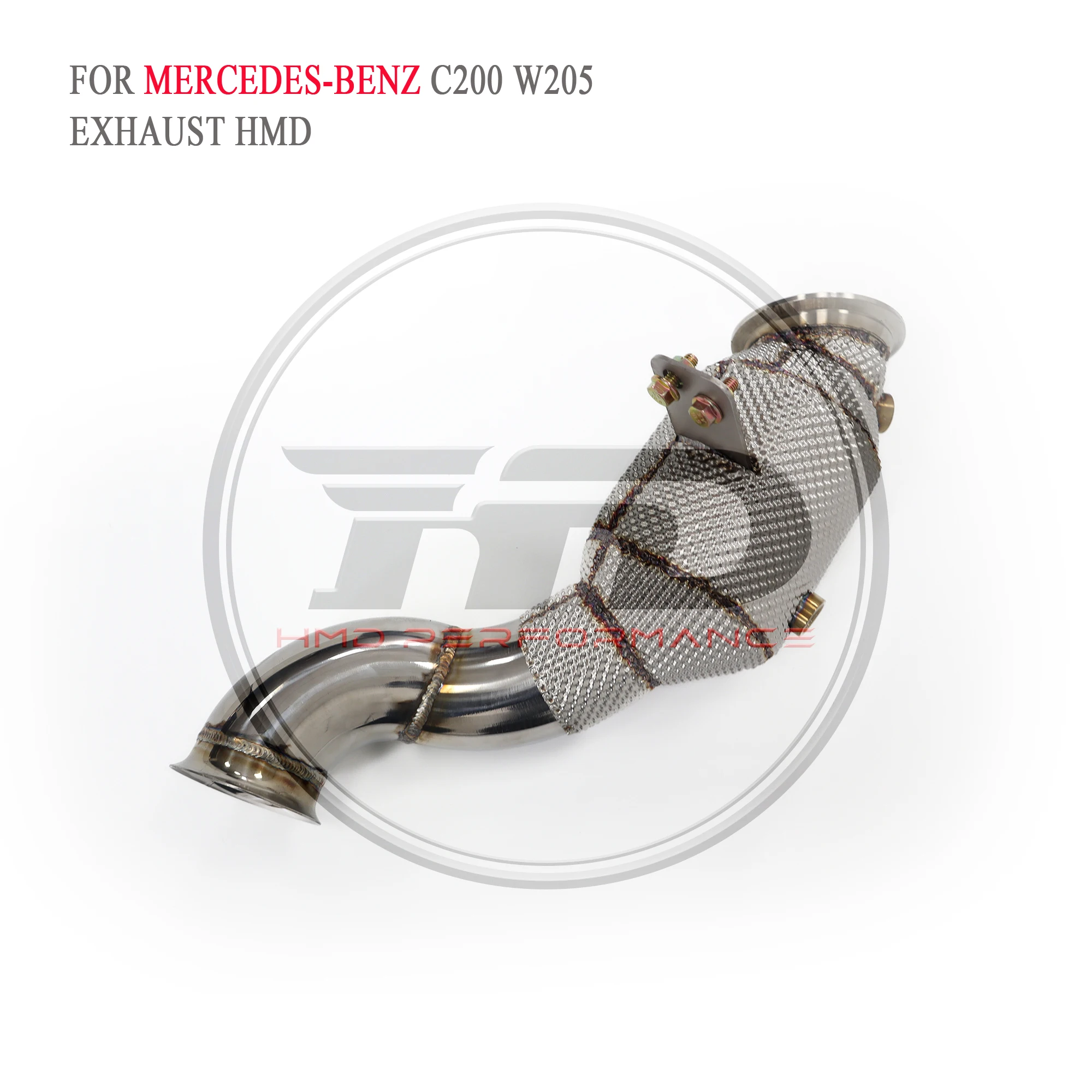 

HMD Exhaust System High Flow Performance Downpipe for Mercedes Benz C200 C250 C300 W205 2.0T LHD With Heat Shield Racing Pipe