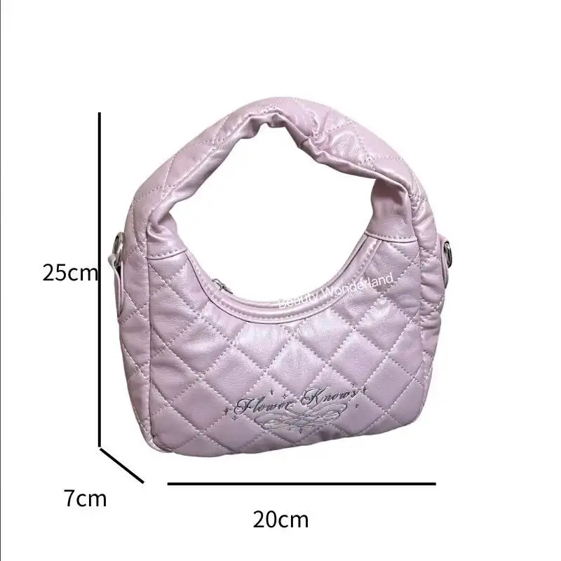 Flower Knows Cosmetic Bag 7th Anniversary Pink Handbag PU Summer Limited Leather Bag Solid Color Small Tote Bag