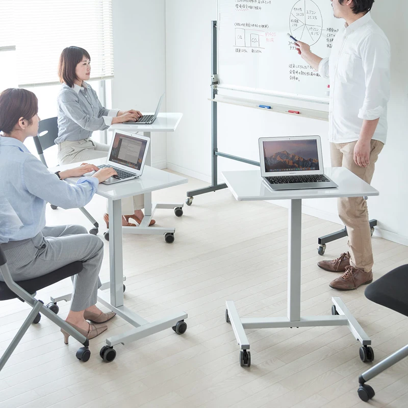 Elevated computer desk, movable and able to sit/stand, office desk, speech desk, demonstration desk