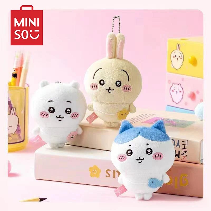 MINISO Chiikawa pluszowe zabawki Hachiware Usagi wisiorek z motywem kreskówkowym Kawaii pluszowa lalka plecak wisiorek dekoracja brelok prezenty urodzinowe