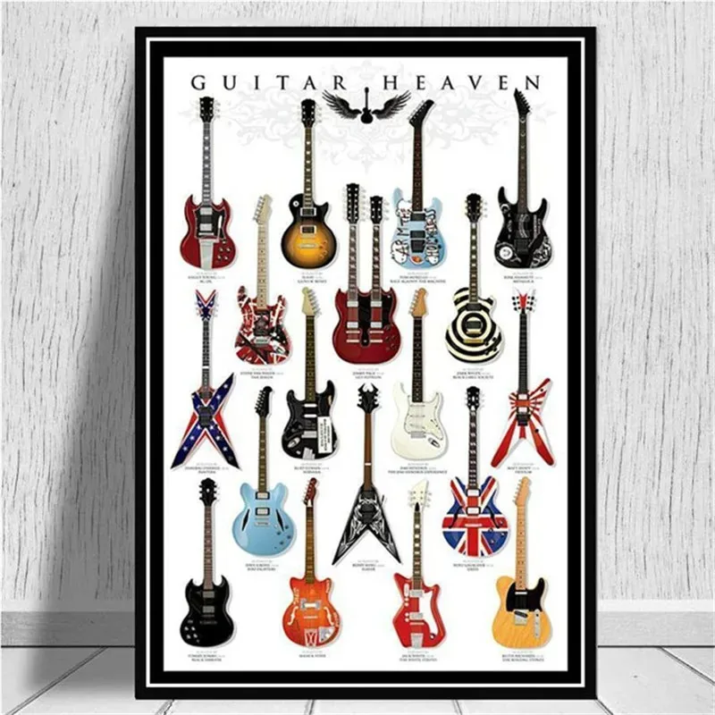 Notation Guitar Poster Print Canvas Collection Music Print Art Wall Picture Living Room Home Club Bar Decoration