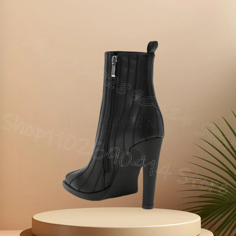 أسود الخياطة شريط تصميم منتصف العجل الأحذية الجانب سستة النساء أحذية رقيقة عالية الكعب موضة الحفلات يؤرخ 2025 Zapatos Para Mujere #3