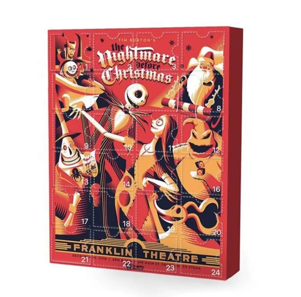 The Nightmare Before Christmas 24 Days Halloween Calendar Box Anime Cartoon Jack Skeletor Figures Decor Christmas Gift Model Toy