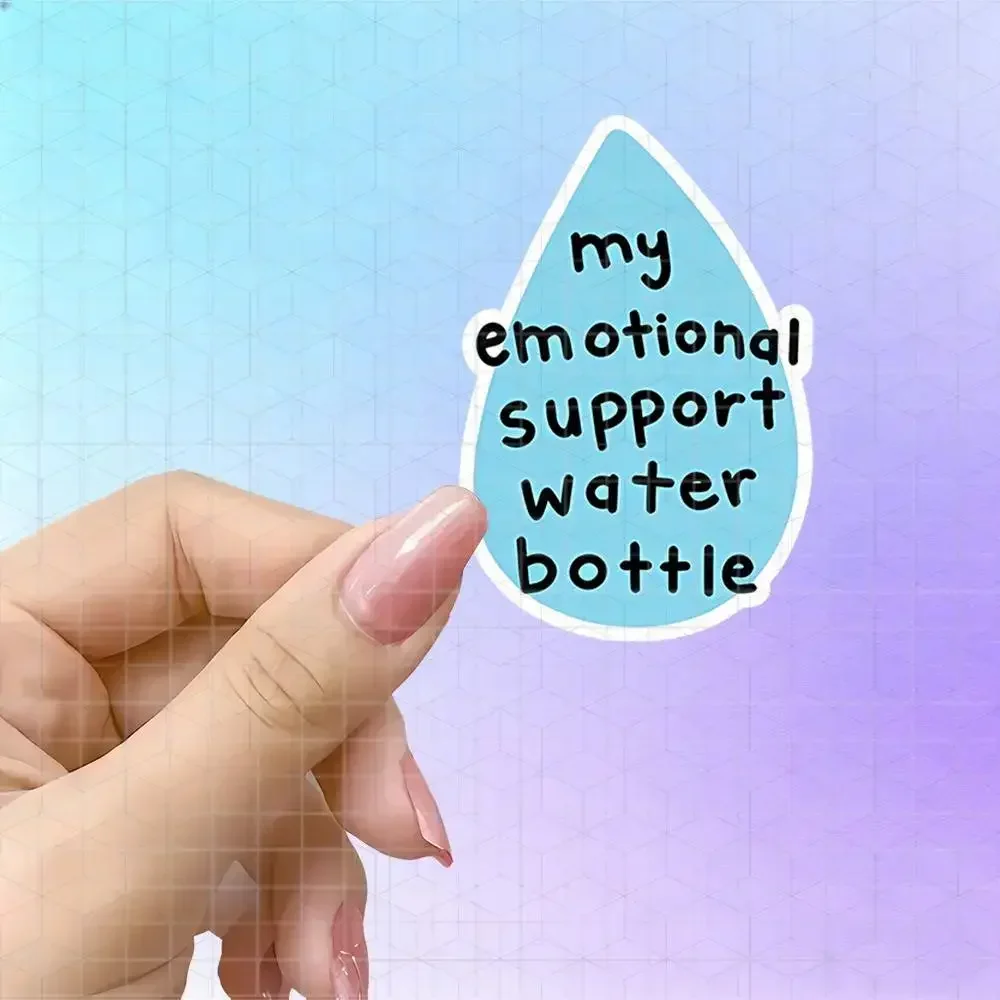 Light Blue Water Drop Emotional Comfort Mug Quote Vinyl Sticker Matte Decal For Notebook Tablet Suitcase Soft Healing Lifestyle