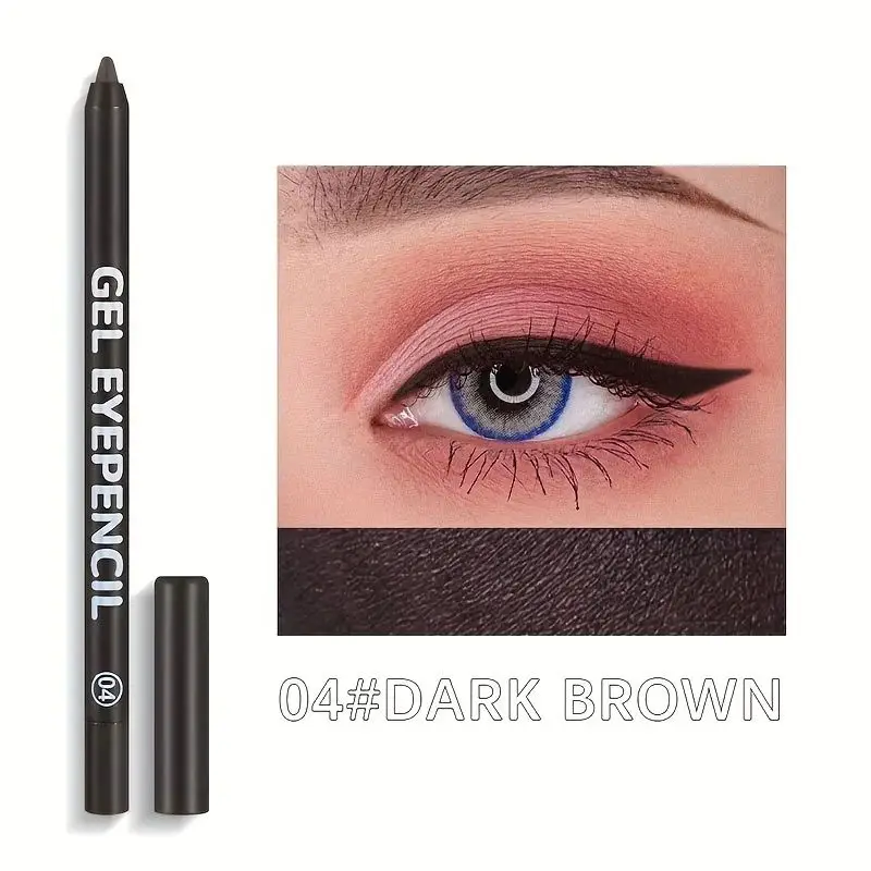 Schwarzer, brauner, wasserfester Eyeliner-Stift, langanhaltend, einfach aufzutragen, matt, schnell trocknend._voghion.com
