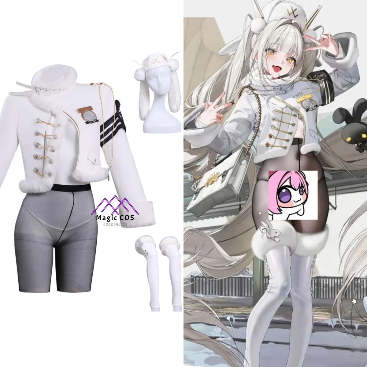 

Game Goddess of Victory: NIKKE Cosplay Costume Anime Blanc Role Playing White Uniform Outfit Hat for Women Adult Comic Con Party