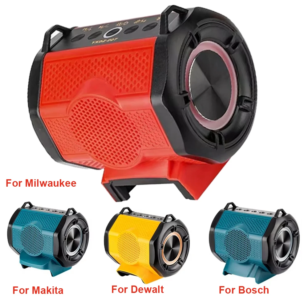 

Беспроводной портативный Bluetooth-динамик, стереоплеер, усилитель громкоговорителя для Milwaukee/Makita/Dewalt/Bosch, литий-ионный аккумулятор 18 В