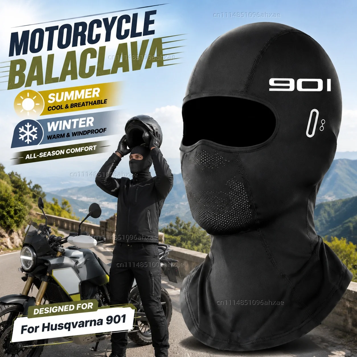 For Husqvarna Norden 901 Expedition Motorcycle Balaclava Summer Glasses Face Breathable Hole Winter Warm breathable waterproof