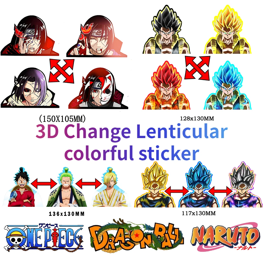 3D Change Lenticular Collection Holography Sticker Anime Motion Waterproof Scratch-resistant Dragon Ball One Piece Naruto Gift