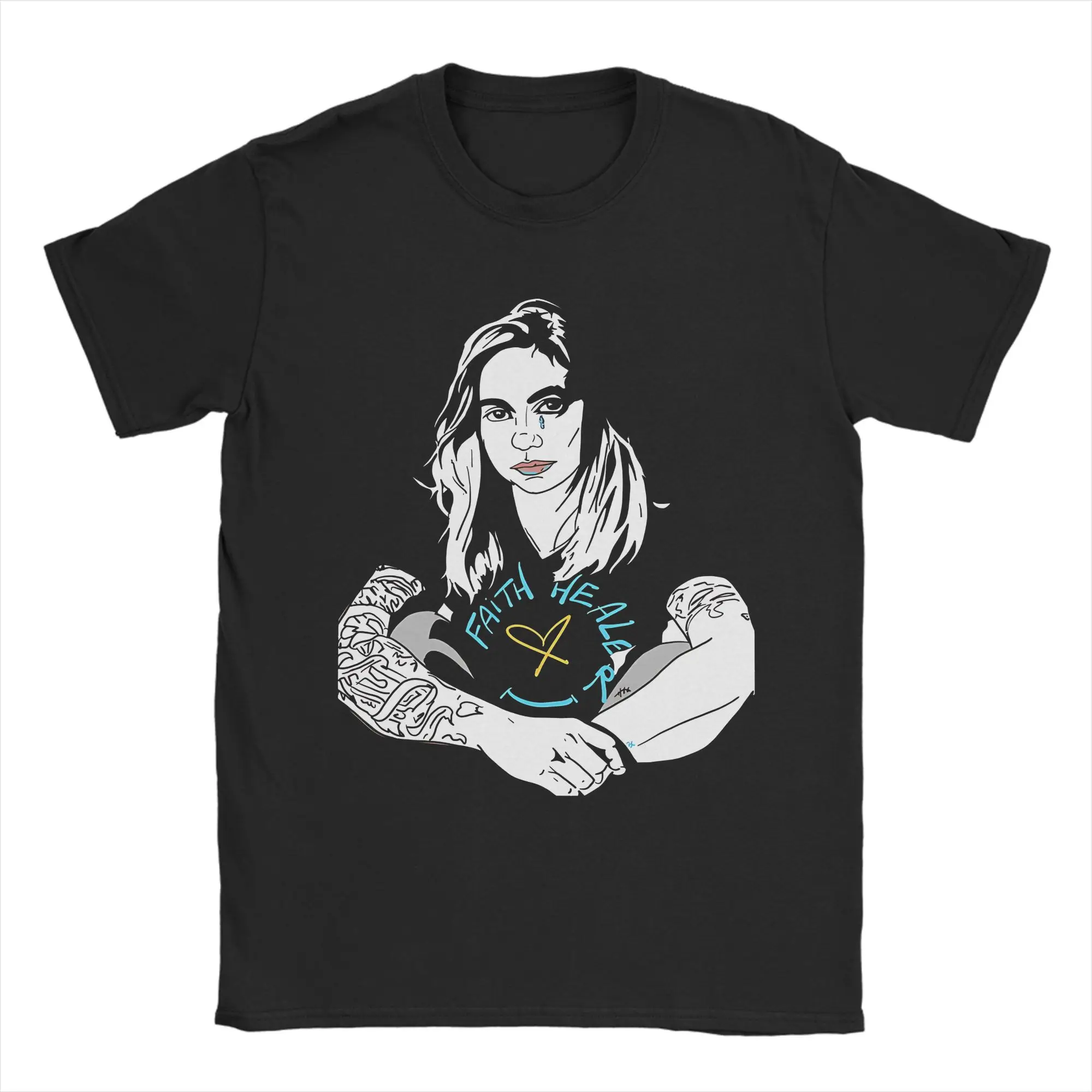 

Футболки Julien Baker, мужские футболки Faith Healer, новинка, футболки из 100% хлопка, футболки с круглым воротником и короткими рукавами, топы больших размеров