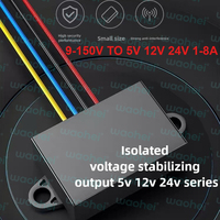 Isolated 150V 100V 84V 72V 60V 48V 36V 12V DC to 5V 12V 24V DC 1-8A Step Down Converter Voltage Regulator Supply Module for Car