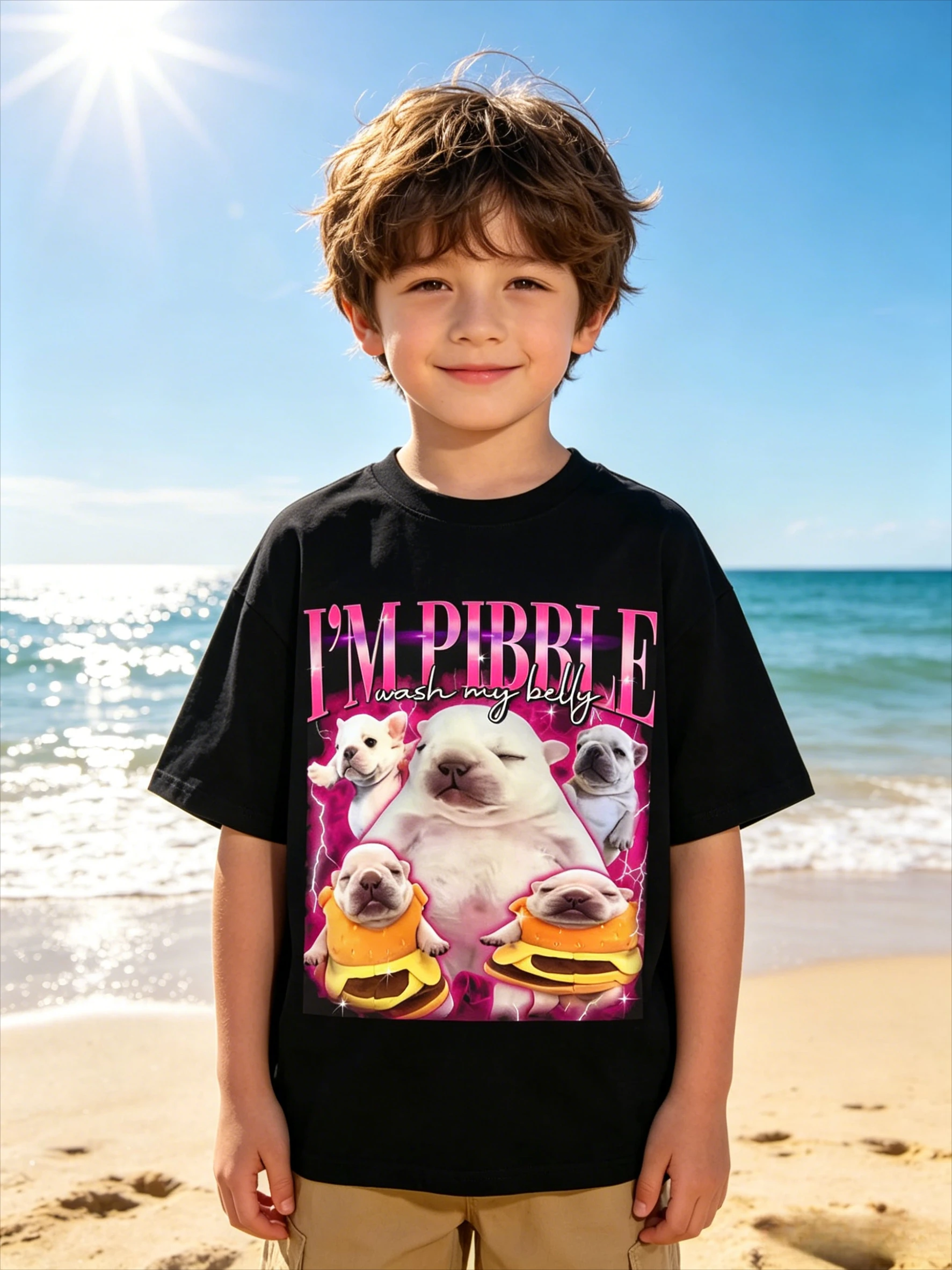 

Funny Pibble Wash My Belly Dog Meme T Shirt Men Women Harajuku Comfort T-Shirt Short Sleeve Daily Wear Casual Clothing