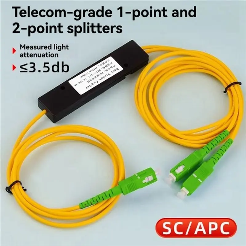 ABJF-8X SC/APC 1/2 Fiber Optical Splitter Fiber Optic Pigtail Splitter Dual Window Coupler For Fibre Communication System