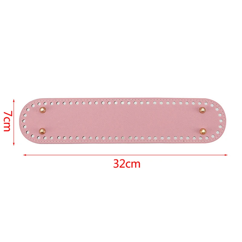 32*7cm Handmade Oval Bottom For Knitted Bag PU Leather Wear Resistant Accessories Bottom With Holes DIY Crochet Bag Bottom