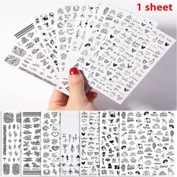 Delysia King Hot Sale Nail Art Trend Stickers Net Red Black and White Love New Decals nail art stickers