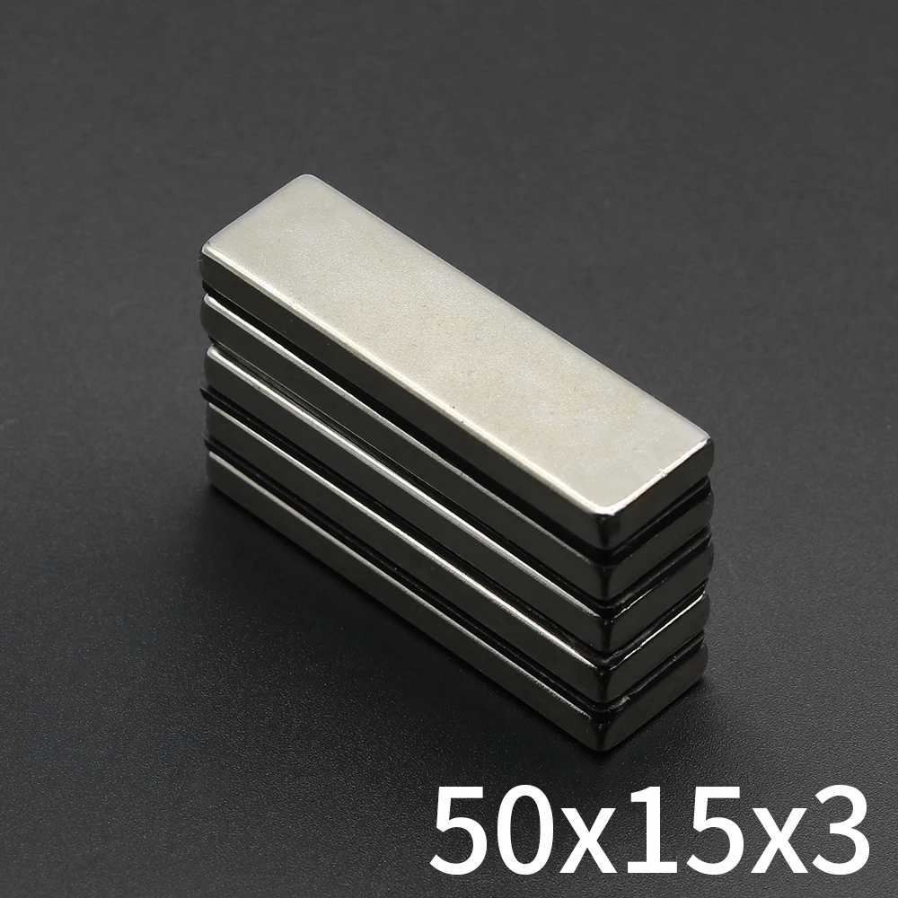 

10Pcs 50x15x3 Neodymium Magnet 50mm x 15mm x 3mm N35 NdFeB Block Super Powerful Strong Permanent Magnetic imanes