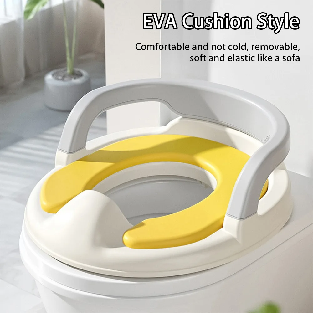

1 шт. с подушкой-ручкой, детский коврик для горшка, домашнее большое тренировочное сиденье, портативный тренажер для унитаза со спинкой
