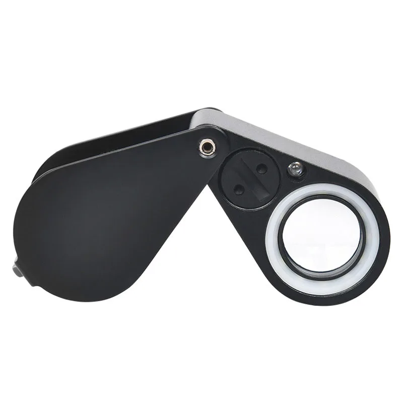 

U50 Portable Fodlable HD Jewelry Magnifiers Optical Glass Jewel Idenfy Loupe Metal Handheld Magnifying Glass 10x 20x 30x 40x