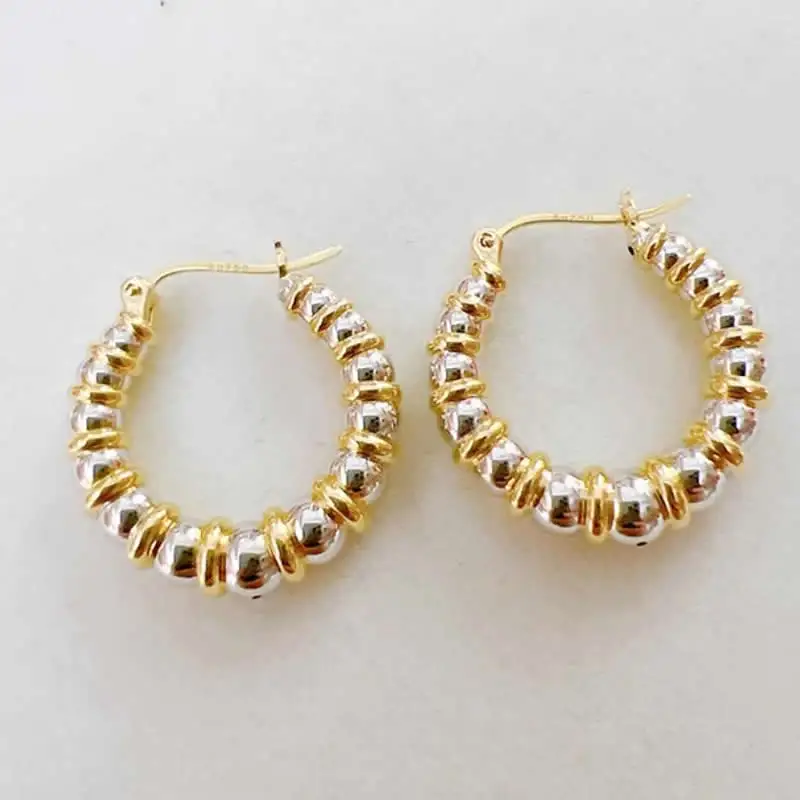 Women AU750 Gold Earrings Fashion 18K Gold Circle Hoop Earrings