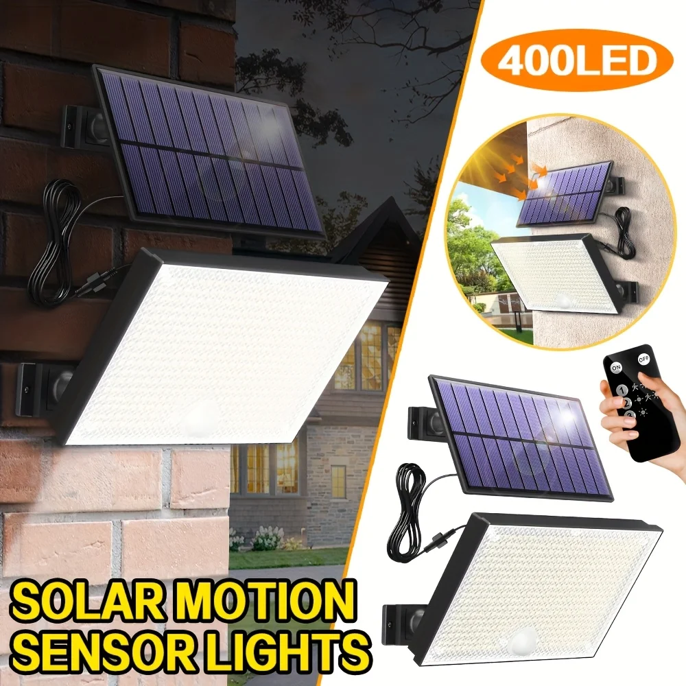 Solar Lights Outdoor 72/106/280/400 LED Motion Sensor Security Lights IP65 Waterproof Solar Powered Flood Lights for Garden Yard