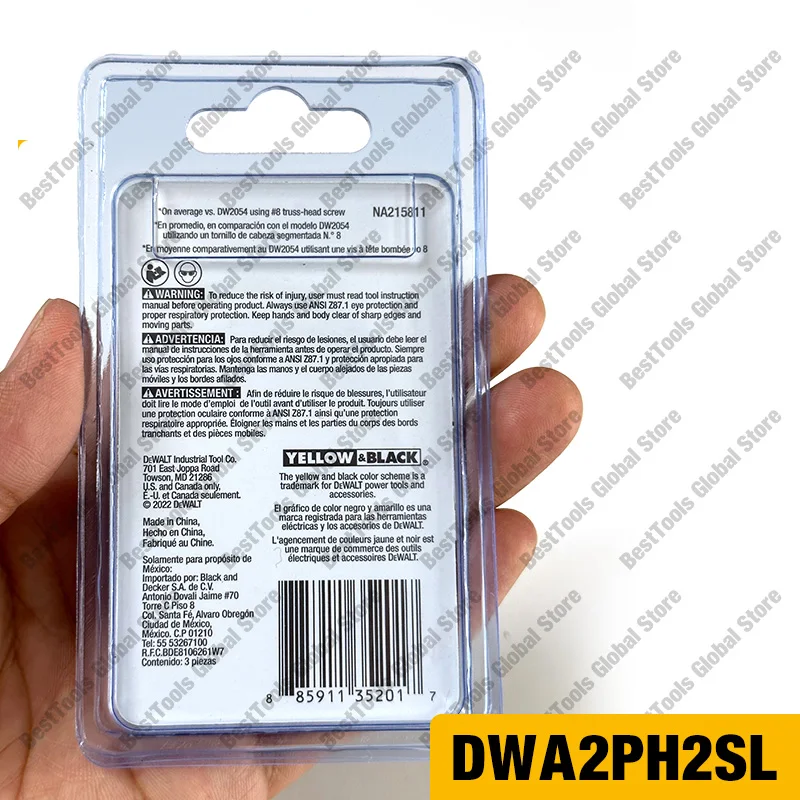 DEWALT DWA2PH2SL MAXFIT Screwdriver Bits 2'' PH2 Impact Driver Phillips Bit Set Pivoting Magnetic Sucker Dewalt Tool Accessories