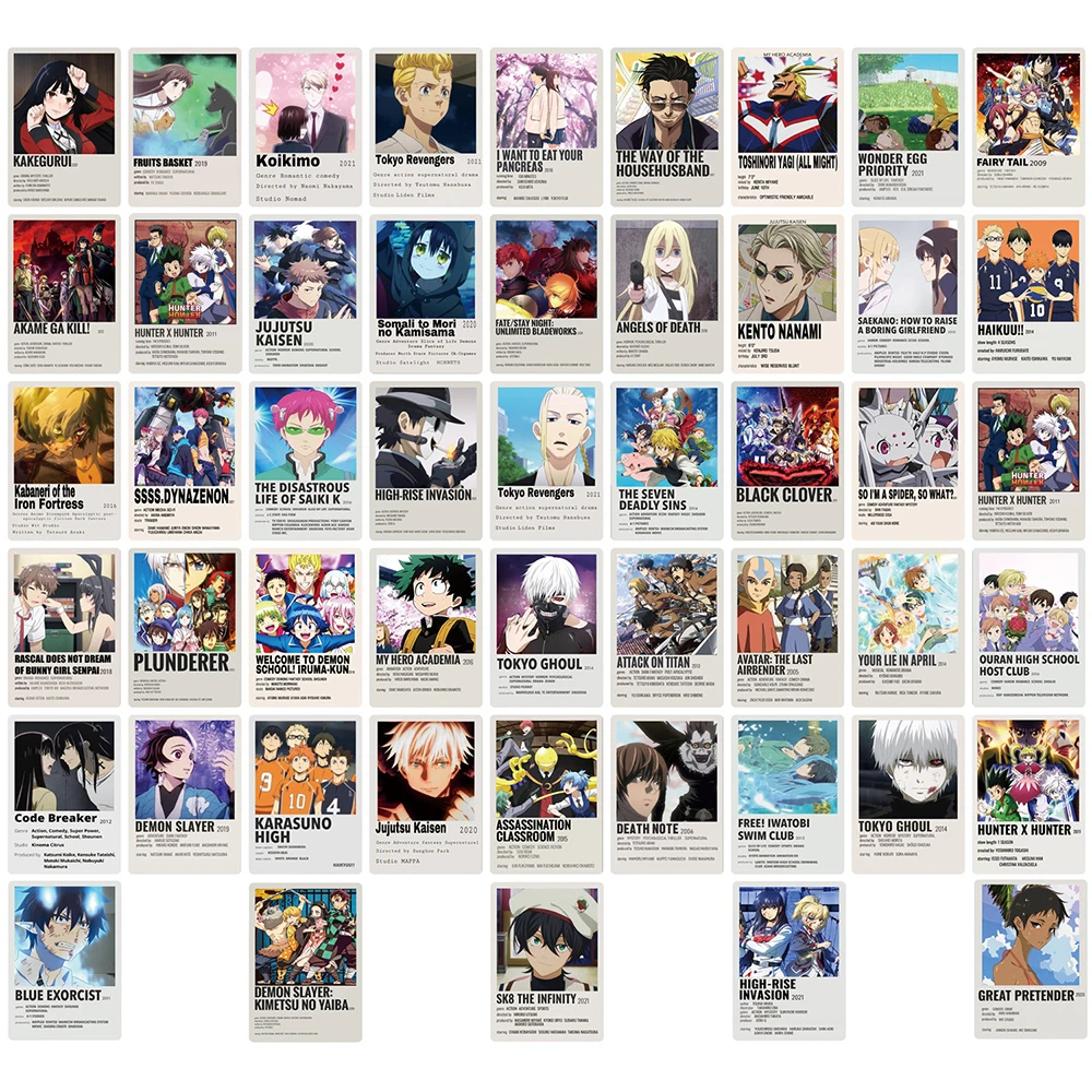 50/100 Stück Mix Anime Angriff auf Titan Jujutsu Kaisen Poster Aufkleber Ästhetische Aufkleber Kinder Spielzeug Laptop Telefon Auto Dekoration Aufkleber