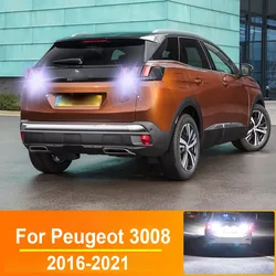 Peugeot-リバースライト付きLED電球,Canbusパーツアクセサリー,3008 suv,2016, 2017, 2018, 2019, 2020, 2021,,2個