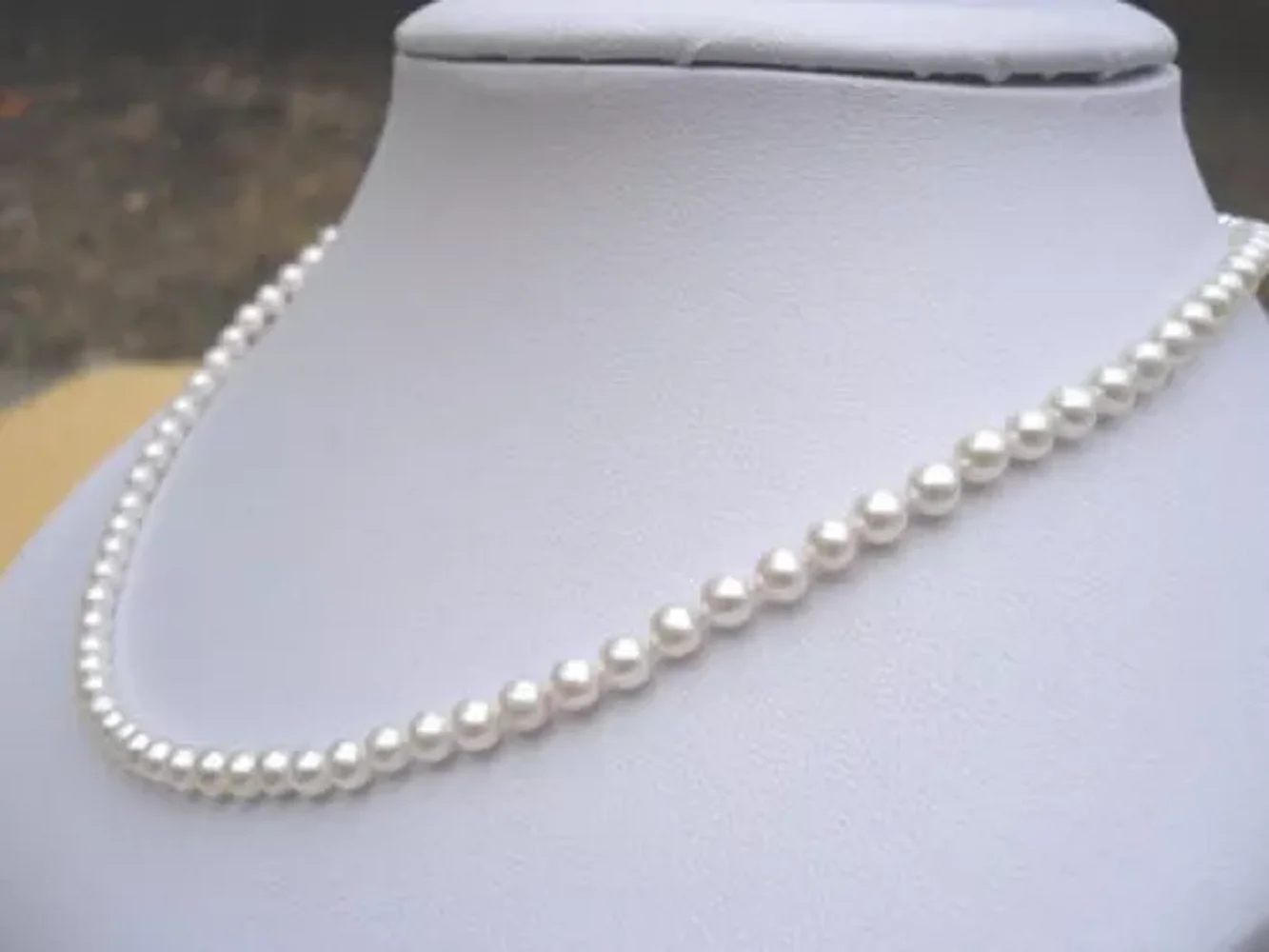 

Amazing AAA+4-5mm Natural Akoya White Pearl Necklace in 14k Gold 16/36inch